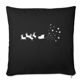 Renne Saint-Nicolas Père Noël - Housse de coussin décorative 45 x 45 cm - noir - Devant