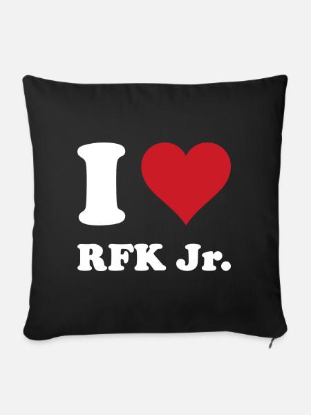 I Herz RFK JR - Sofakissenbezug 45 x 45 cm - Schwarz