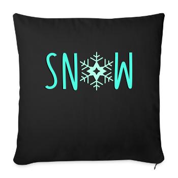 Snowflake Snow - Sofa pillowcase 17,3'' x 17,3'' (45 x 45 cm) - black - Front