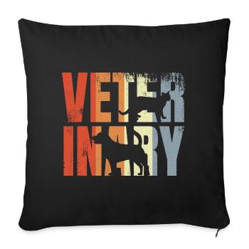 Retro Veterinary - Sofa pillowcase 17,3'' x 17,3'' (45 x 45 cm) - black - Front