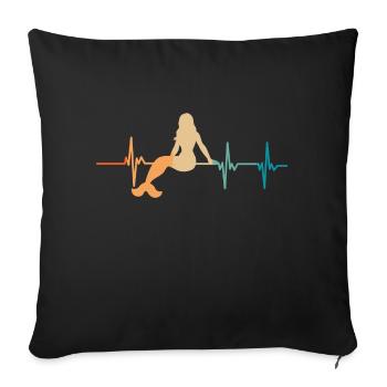 Mermaid heartbeat - Sofa pillowcase 17,3'' x 17,3'' (45 x 45 cm) - black - Front