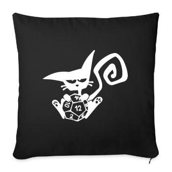 Dice Cat Funny Role Playing Cat RPG - Sofa pillowcase 17,3'' x 17,3'' (45 x 45 cm) - black - Front