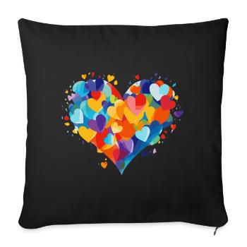 Cologne Carnival Alaaf Jeck Party Confetti Heart - Sofa pillowcase 17,3'' x 17,3'' (45 x 45 cm) - black - Front