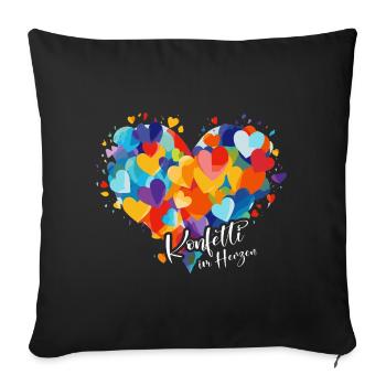 Cologne Carnival Alaaf Jeck Party Confetti Heart - Sofa pillowcase 17,3'' x 17,3'' (45 x 45 cm) - black - Front