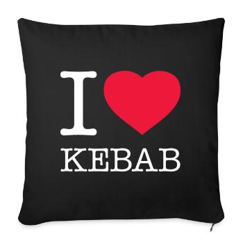 I LOVE KEBAB - Sofakissenbezug 45 x 45 cm - Schwarz - Vorne