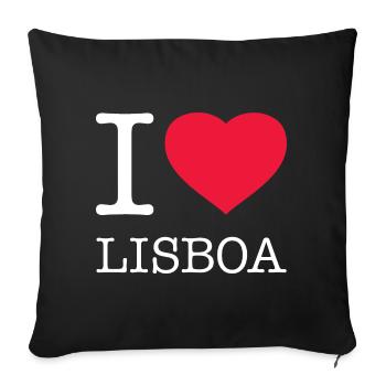 I LOVE LISBOA Lissabon - Sofakissenbezug 45 x 45 cm - Schwarz - Vorne