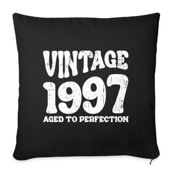 Vintage 1997 Aged to Perfection - Sofa pillowcase 17,3'' x 17,3'' (45 x 45 cm) - black - Front