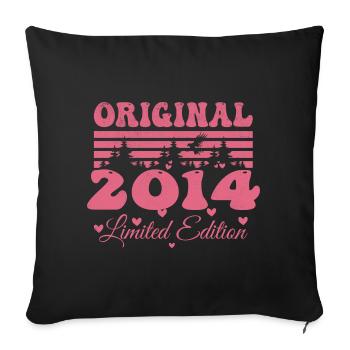Geschenk zum 10-jährigen Jubiläum 2014 Damen | Jahrgang 2014 - Sofakissenbezug 45 x 45 cm - Schwarz - Vorne
