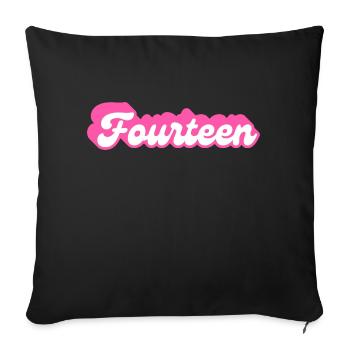 Fourteen Birthday - 14th Birthday Retro Pink - Sofa pillowcase 17,3'' x 17,3'' (45 x 45 cm) - black - Front