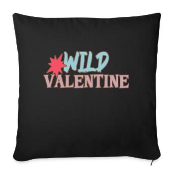 Saint-Valentin sauvage - Housse de coussin décorative 45 x 45 cm - noir - Devant