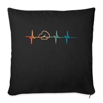Heartbeat Chef - Sofa pillowcase 17,3'' x 17,3'' (45 x 45 cm) - black - Front
