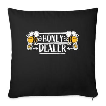 Marchand de miel marchand de miel abeilles mignonnes apiculteur citation - Housse de coussin décorative 45 x 45 cm - noir - Devant