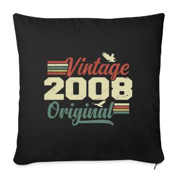 Vintage 2008 Retro 2008 Anniversary Gift - Sofa pillowcase 17,3'' x 17,3'' (45 x 45 cm) - black - Front