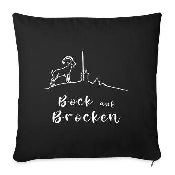 Bock auf Brocken - Harz Brocken Wandern - Sofakissenbezug 45 x 45 cm - Schwarz - Vorne