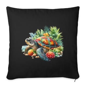 Turtle, Water Turtle, Sea, Earth Day, Nature - Sofa pillowcase 17,3'' x 17,3'' (45 x 45 cm) - black - Front