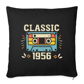 Vintage 1956 Retro Birthday Cassette 1956 - Sofa pillowcase 17,3'' x 17,3'' (45 x 45 cm) - black - Front