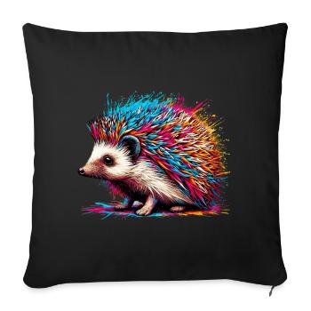 Hérisson - Housse de coussin décorative 45 x 45 cm - noir - Devant