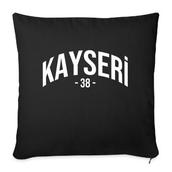 Kayseri 38 Turkey Turkiye Gift Holiday TR Türk - Sofa pillowcase 17,3'' x 17,3'' (45 x 45 cm) - black - Front
