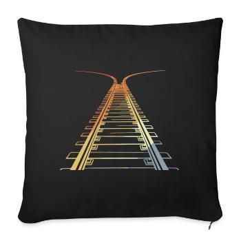 Railroad Vintage Look - Sofa pillowcase 17,3'' x 17,3'' (45 x 45 cm) - black - Front