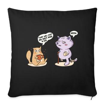 That Will Cost An Arm And A Leg Funny Cat Talking - Sofa pillowcase 17,3'' x 17,3'' (45 x 45 cm) - black - Front