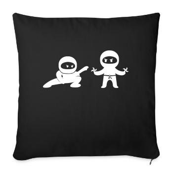 Bande dessinée Ninjas - Housse de coussin décorative 45 x 45 cm - noir - Devant