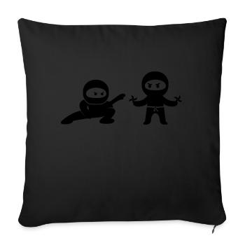 Bande dessinée Ninjas - Housse de coussin décorative 45 x 45 cm - noir - Devant