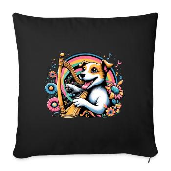 Harp sounds in the heartbeat - Sofa pillowcase 17,3'' x 17,3'' (45 x 45 cm) - black - Front
