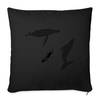 Tauchen mit Walen - Sofakissenbezug 45 x 45 cm - Schwarz - Vorne