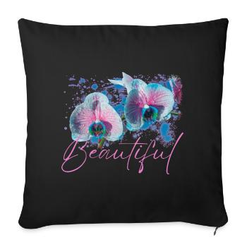 Beautiful Aphrodite Flowers - Sofa pillowcase 17,3'' x 17,3'' (45 x 45 cm) - black - Front