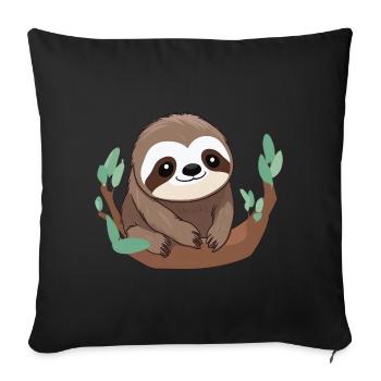 Cute Sloth Gift - Sofa pillowcase 17,3'' x 17,3'' (45 x 45 cm) - black - Front