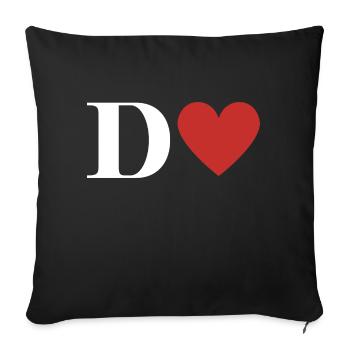 Red Heart Letter - Sofa pillowcase 17,3'' x 17,3'' (45 x 45 cm) - black - Front