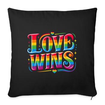 L’AMOUR GAGNE : Célébrez la fierté et l’unité - Housse de coussin décorative 45 x 45 cm - noir - Devant