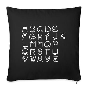 Cat Cats Cat Alphabet Cat Owner Funny - Sofa pillowcase 17,3'' x 17,3'' (45 x 45 cm) - black - Front