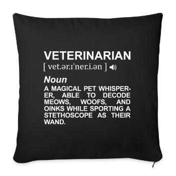 Veterinarian Dictionary - Sofa pillowcase 17,3'' x 17,3'' (45 x 45 cm) - black - Front
