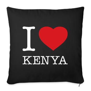 I LOVE KENYA - Sofa pillowcase 17,3'' x 17,3'' (45 x 45 cm) - black - Front
