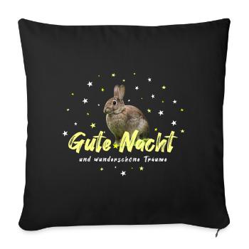 Sleeping shirt with bunnies - Sofa pillowcase 17,3'' x 17,3'' (45 x 45 cm) - black - Front