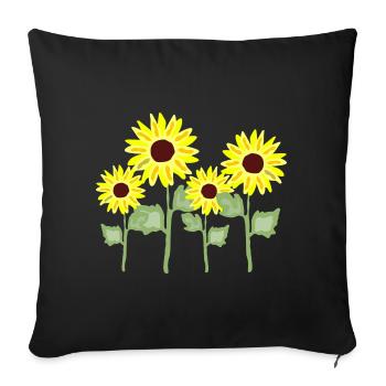 Sunflower Bouquet Yellow Coloring - Sofa pillowcase 17,3'' x 17,3'' (45 x 45 cm) - black - Front
