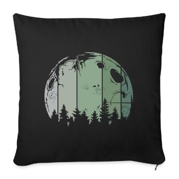 Moon forest tree retro vintage icon logo - Sofa pillowcase 17,3'' x 17,3'' (45 x 45 cm) - black - Front