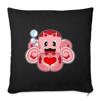 Cœur de pieuvre - Housse de coussin décorative 45 x 45 cm - noir - Devant