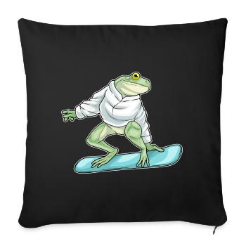 Frog Snowboarder Snowboard - Sofa pillowcase 17,3'' x 17,3'' (45 x 45 cm) - black - Front