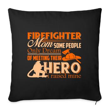 Proud Firefighter Mom - Sofa pillowcase 17,3'' x 17,3'' (45 x 45 cm) - black - Front