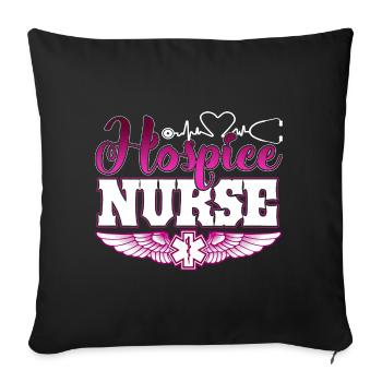 Funny Hospice Nurse - Sofa pillowcase 17,3'' x 17,3'' (45 x 45 cm) - black - Front