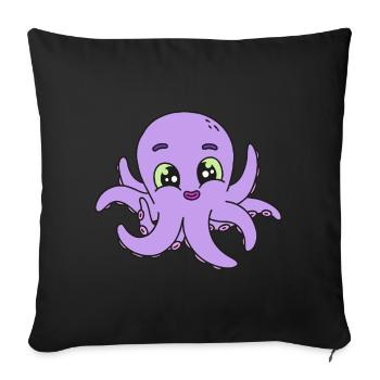 Octopus Kraken Kids Child Baby Sea Creatures - Sofa pillowcase 17,3'' x 17,3'' (45 x 45 cm) - black - Front