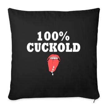 cuckold - Sofa pillowcase 17,3'' x 17,3'' (45 x 45 cm) - black - Front