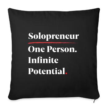Solopreneur: One Person. Infinite Potential. [W] - Sofa pillowcase 17,3'' x 17,3'' (45 x 45 cm) - black - Front