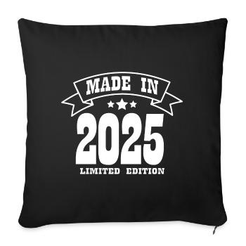 Nouveau-Né 2025 L'Élégance de Demain made in 2025 - Housse de coussin décorative 45 x 45 cm - noir - Devant