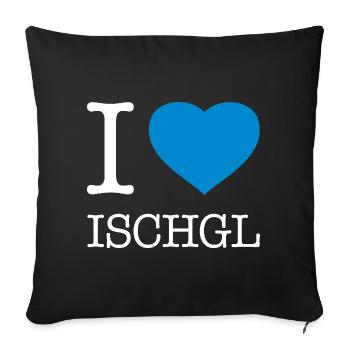 I LOVE ISCHGL - Sofa pillowcase 17,3'' x 17,3'' (45 x 45 cm) - black - Front