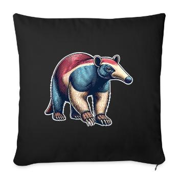 Anteater - Sofa pillowcase 17,3'' x 17,3'' (45 x 45 cm) - black - Front