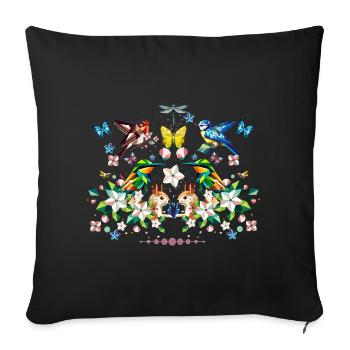 La magie du printemps comme motif printanier coloré - Housse de coussin décorative 45 x 45 cm - noir - Devant