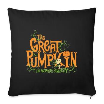 Peanuts Halloween Design With Quote - Sofa pillowcase 17,3'' x 17,3'' (45 x 45 cm) - black - Front